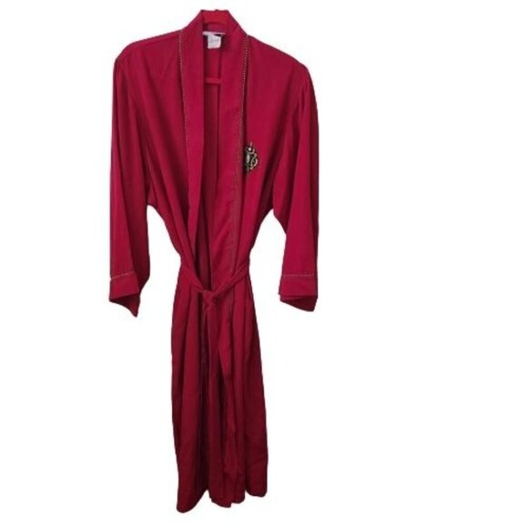 Natori ll Vintage Red Crested Robe Size S - Picture 1 of 7